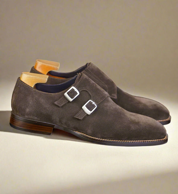 The Suede Monkstrap - Coffee